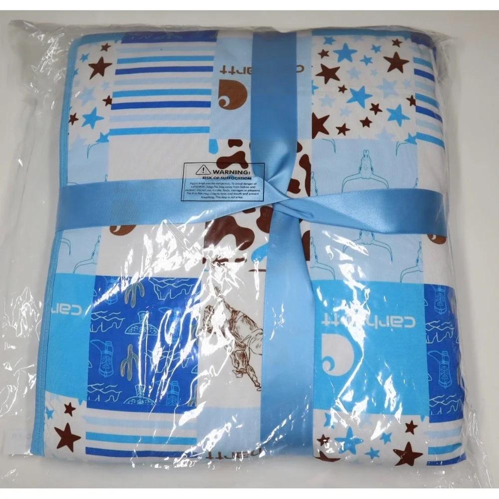 High‎ Society Bamboo Light Blue Carhartt Quilted Bamboo Toddler Blanket 40x60